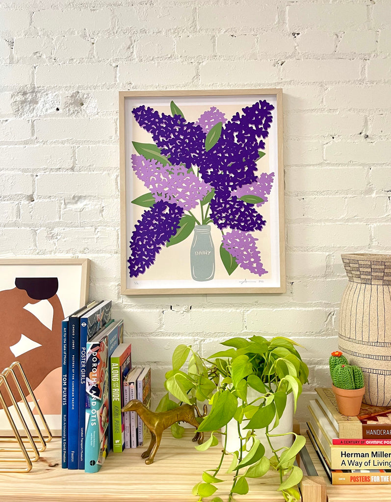 Colourful Lilac Signed Papercutting