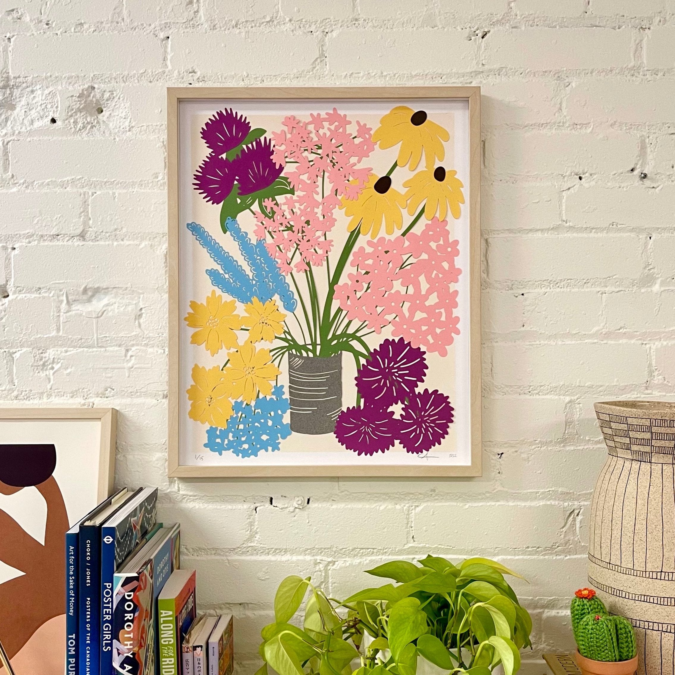 Colourful Wildflowers Signed Papercutting