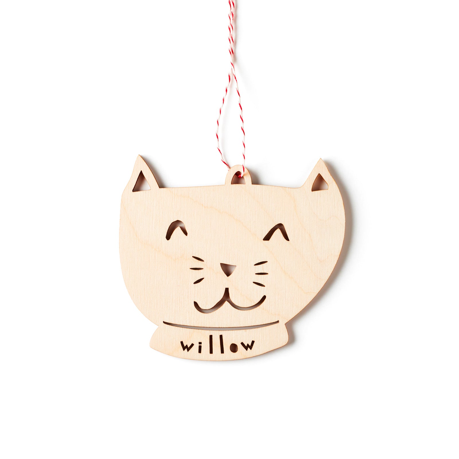 Cat Face Custom Wooden Ornament