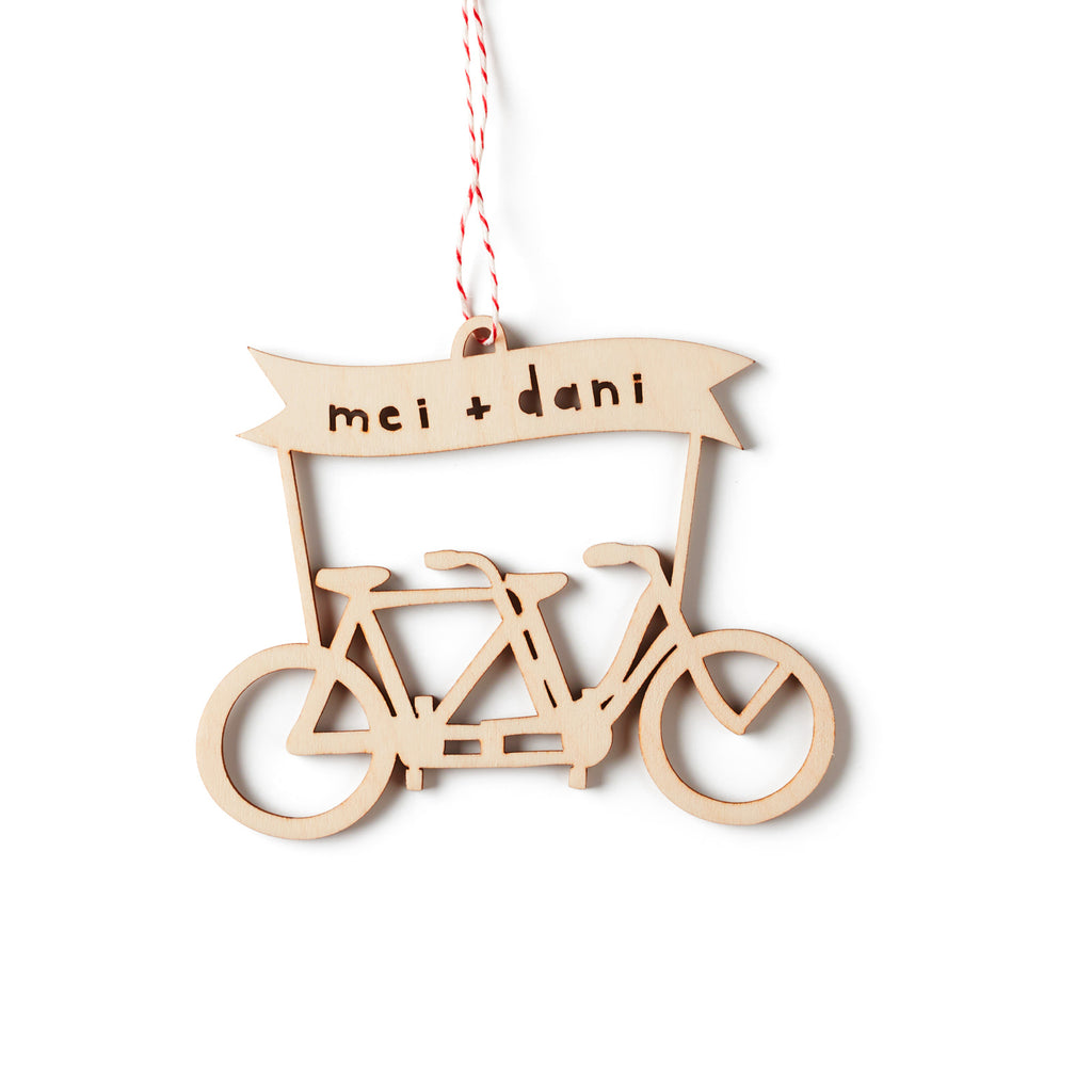 Tandem Bike Custom Bicycle Ornament