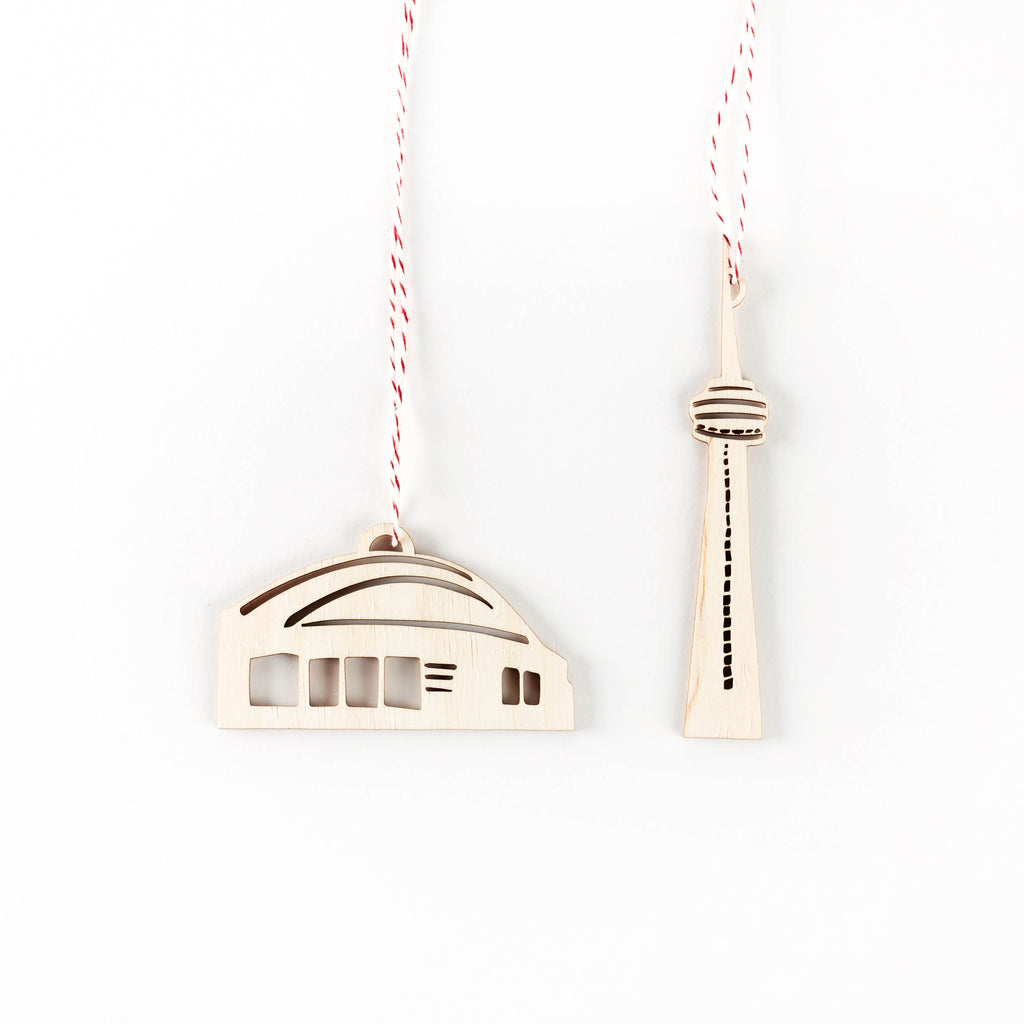 CN Tower and Dome Ornaments (set of 2)