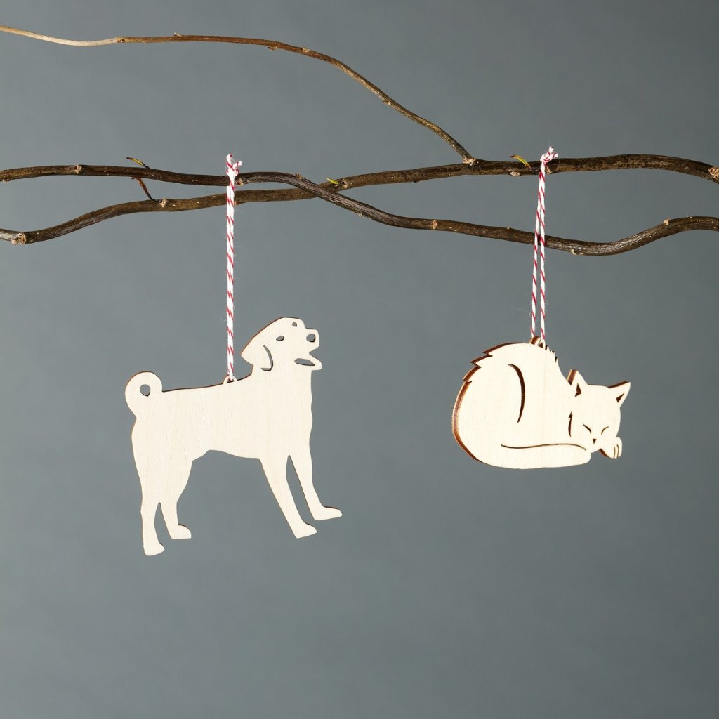 Dog and Cat Ornaments (set of 2)