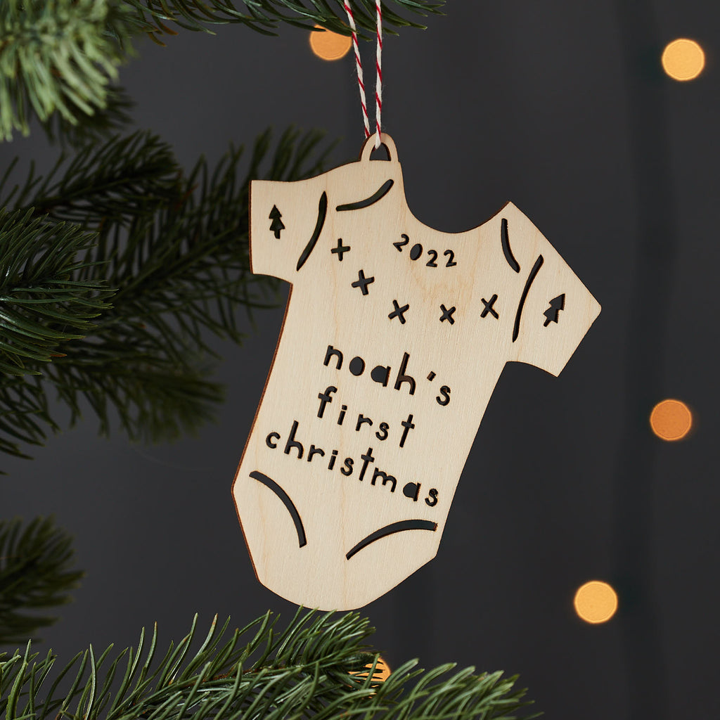 Custom Onesie Baby's First Christmas Ornament