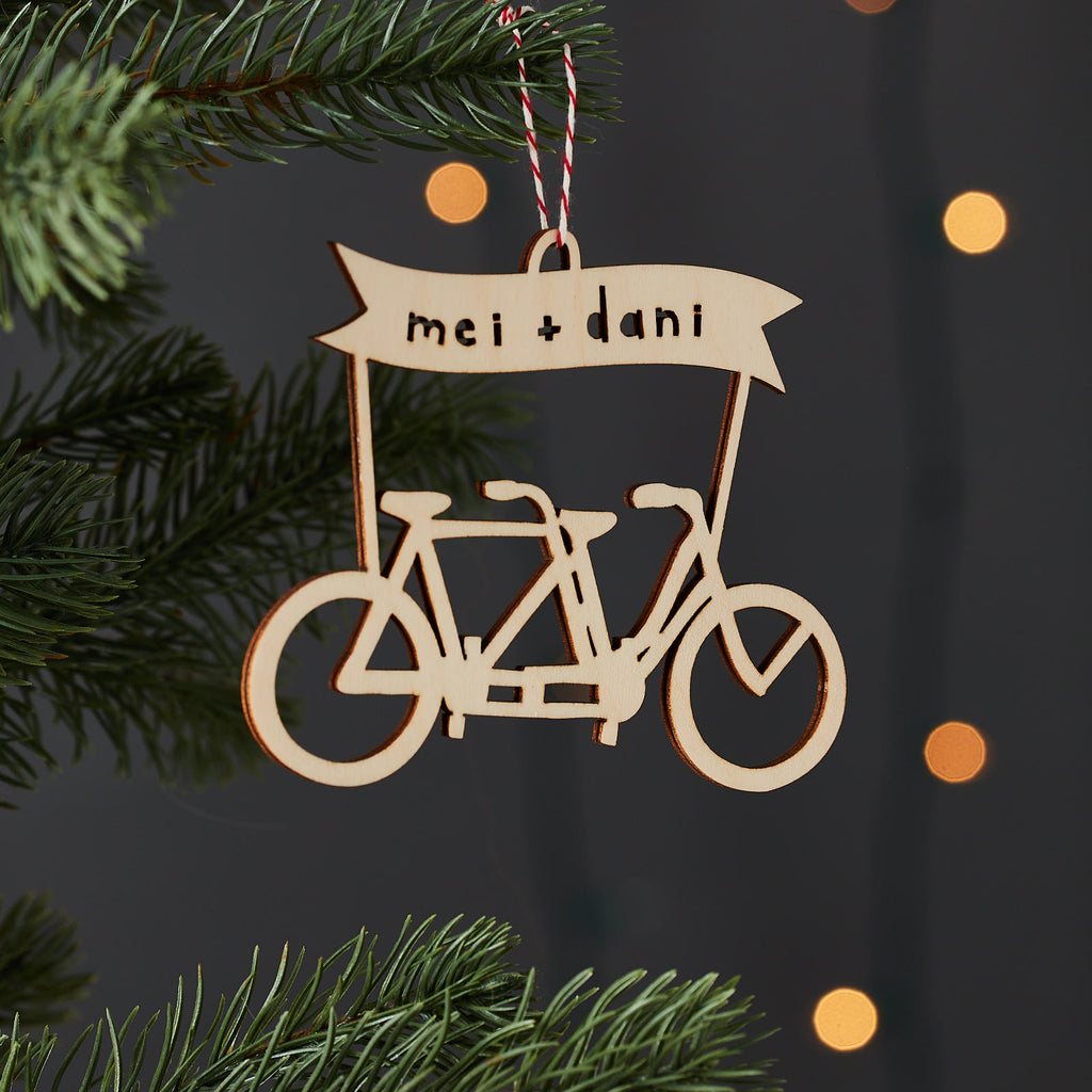 Tandem Bike Custom Bicycle Ornament