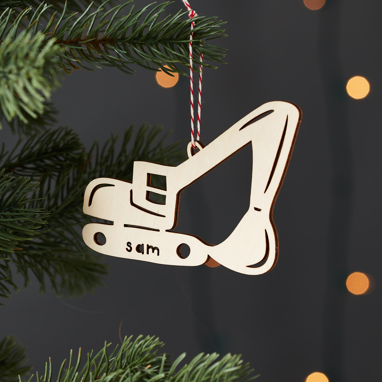 Excavator Construction Vehicles Custom Ornament