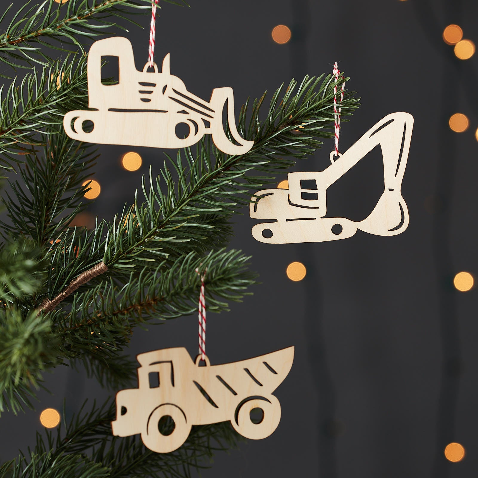 Construction Vehicle Ornaments