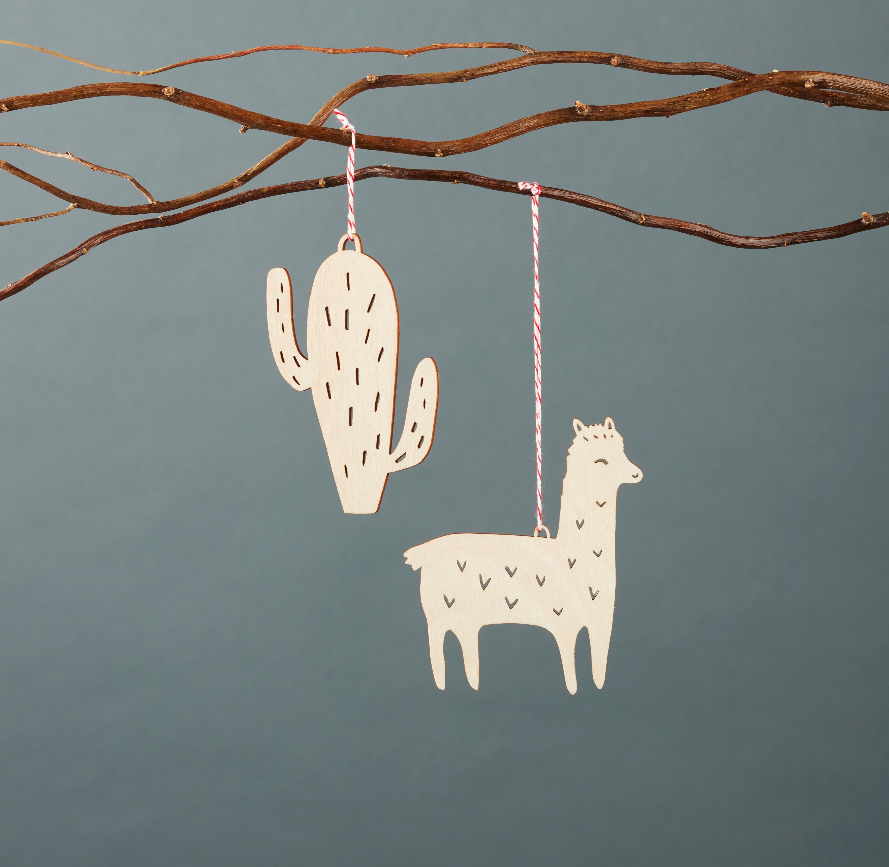 Lasercut Birch Wood Cactus Plant Ornament, by Light + Paper, Made in Toronto