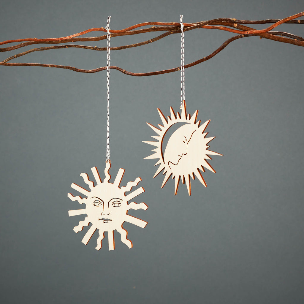 Tarot Sun and Moon Ornaments (set of 2)