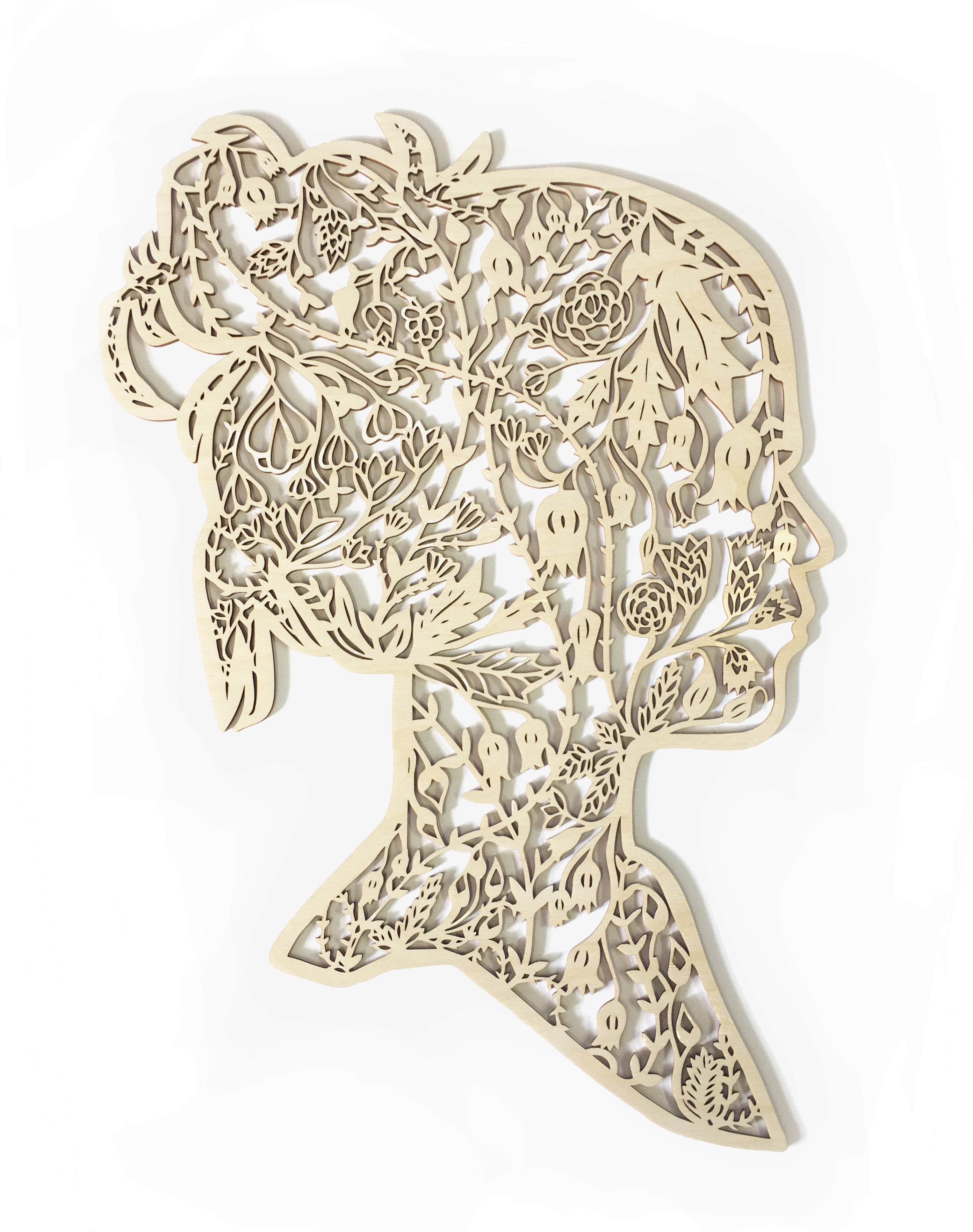 Floral Silhouette Wooden Artwork