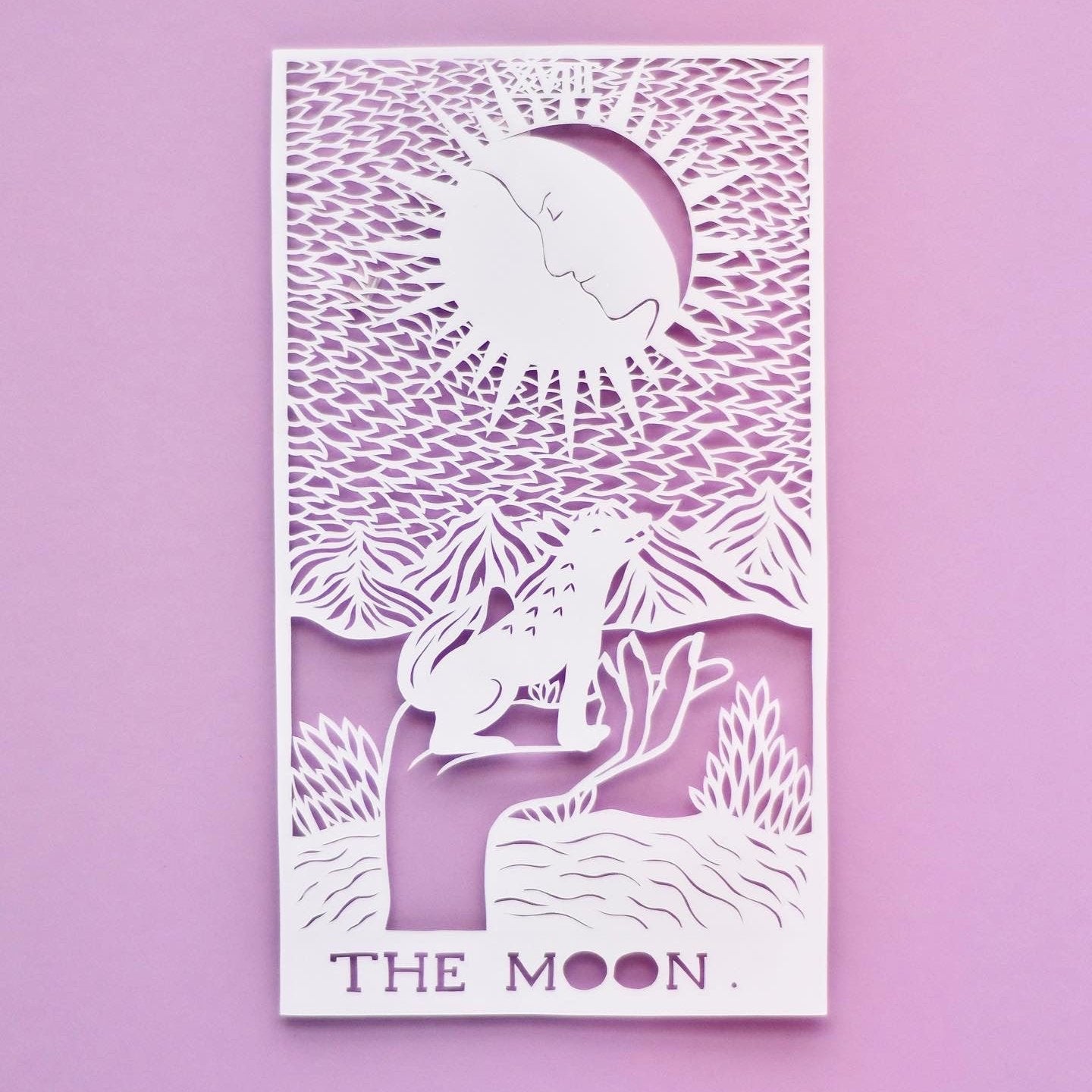 The Moon Tarot Card Papercutting