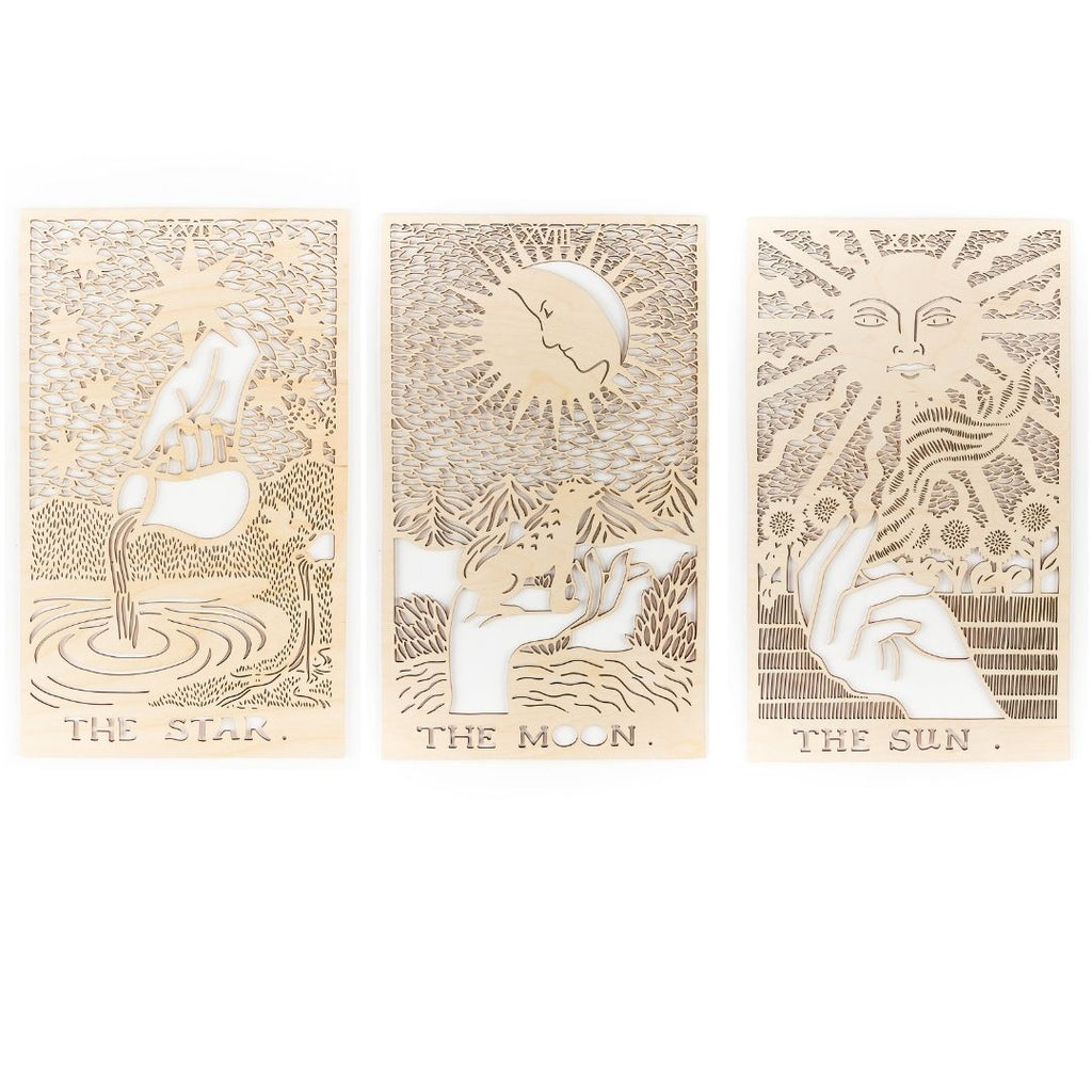 Wooden Tarot Card Artwork - The Sun