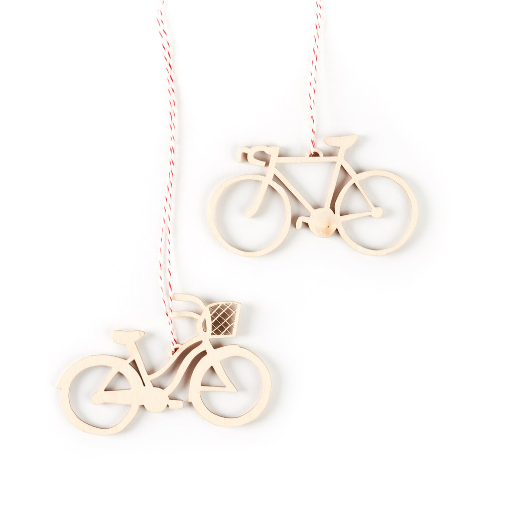 Cruiser and Road Bike Ornaments (set of 2)