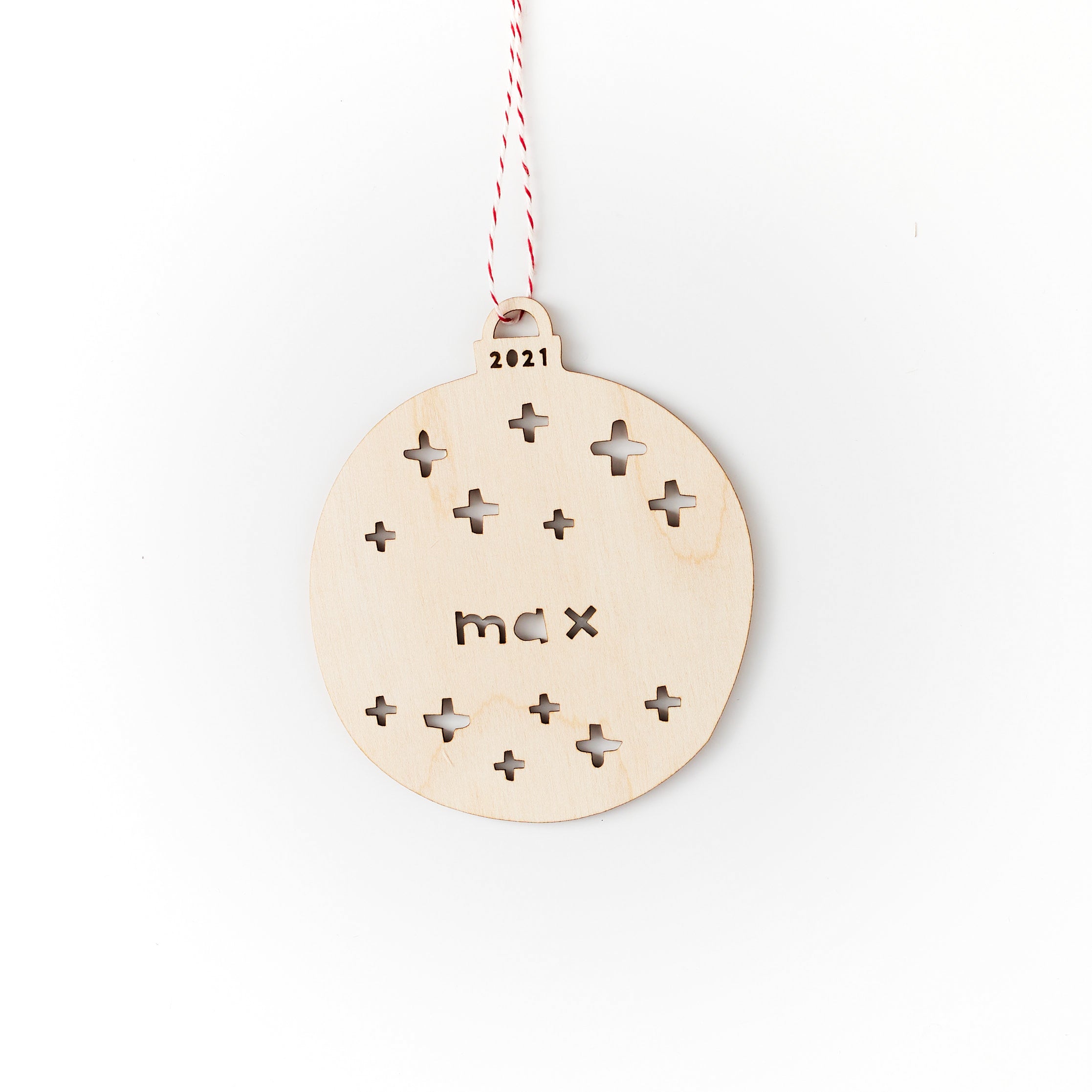 Custom Holiday Crosshatch Ball Ornament