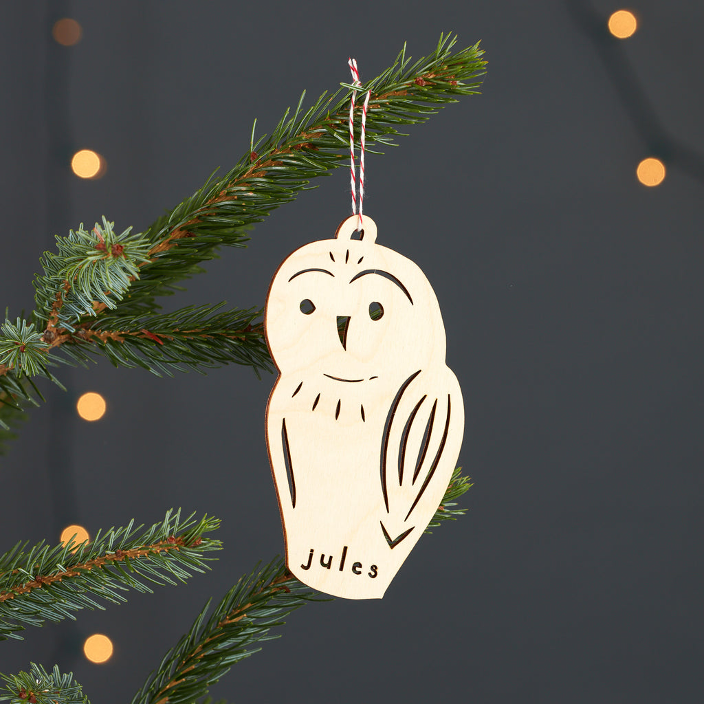 Custom Barn Owl Ornament