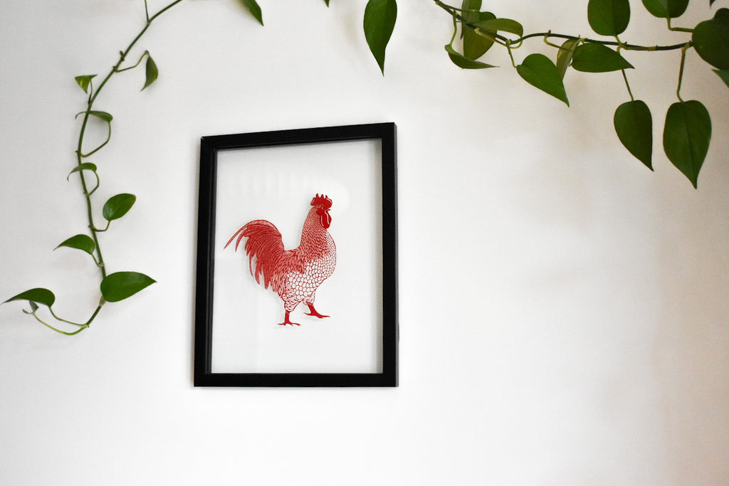 Rooster Papercutting Artwork
