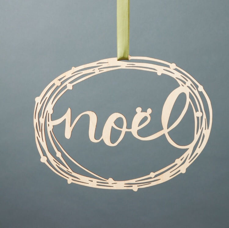 Noel Wreath - lasercut birch