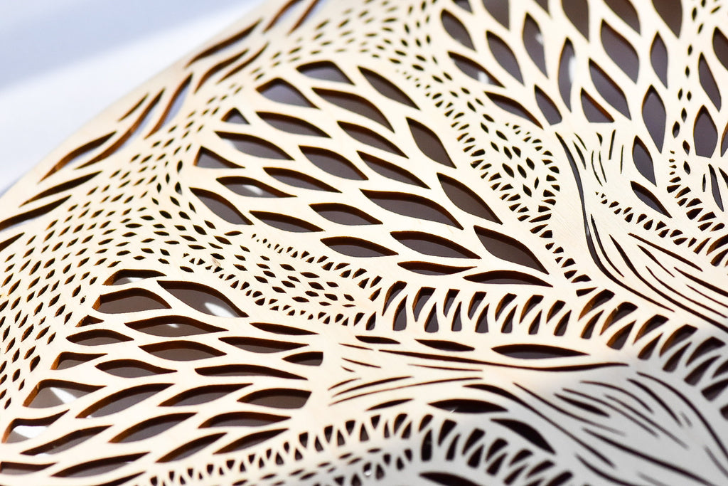 Lasercut Birch Wood Artwork, by Light + Paper, Made in Toronto