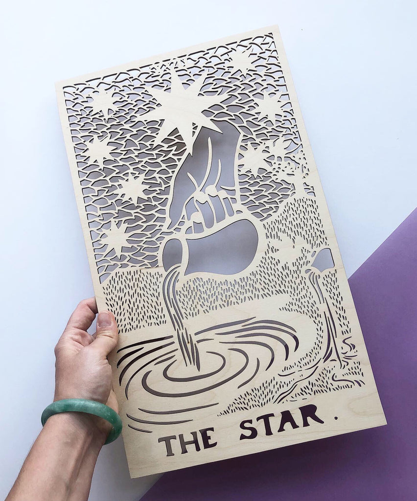 Wooden Tarot Card Artwork - The Star