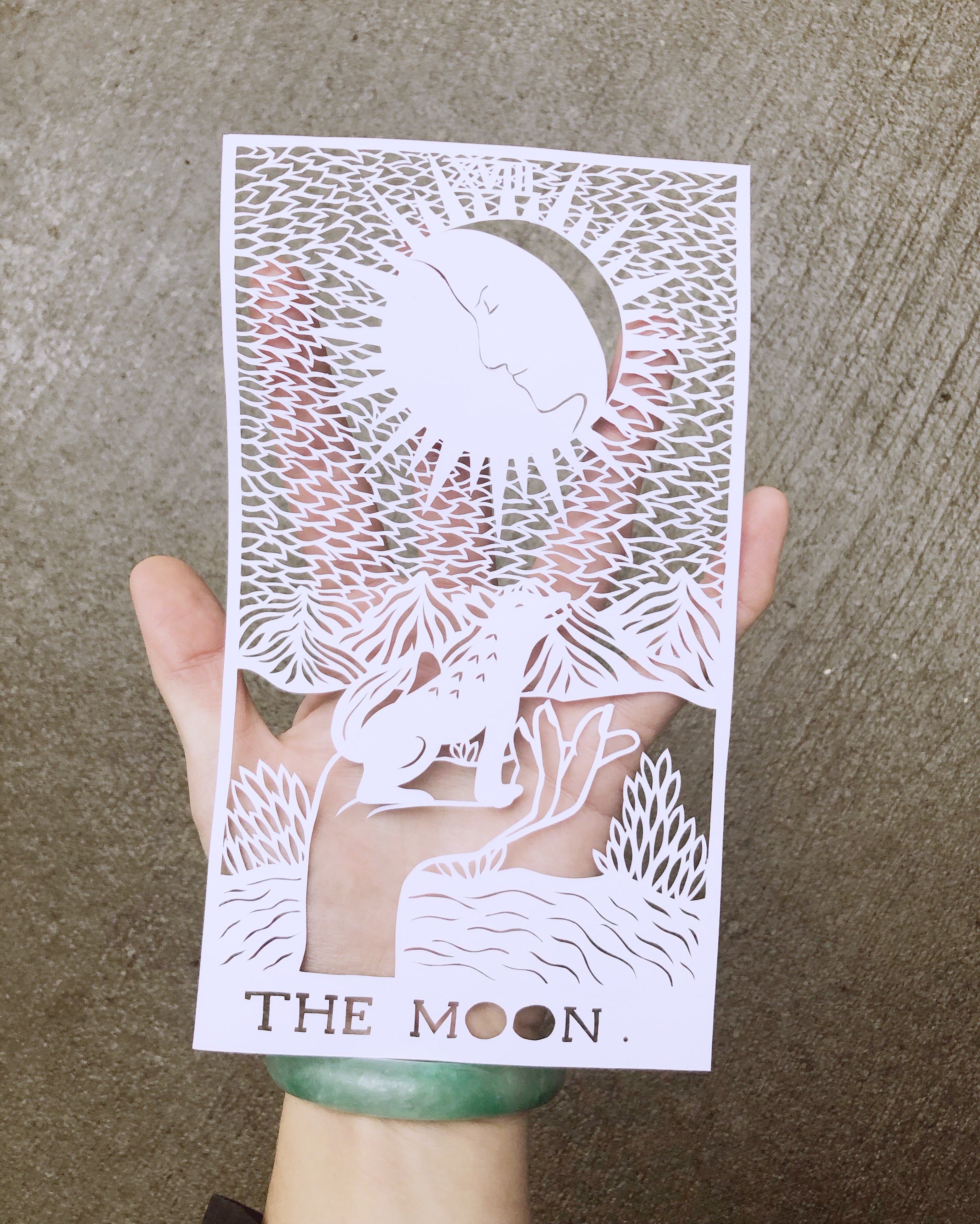 The Moon Tarot Card Papercutting