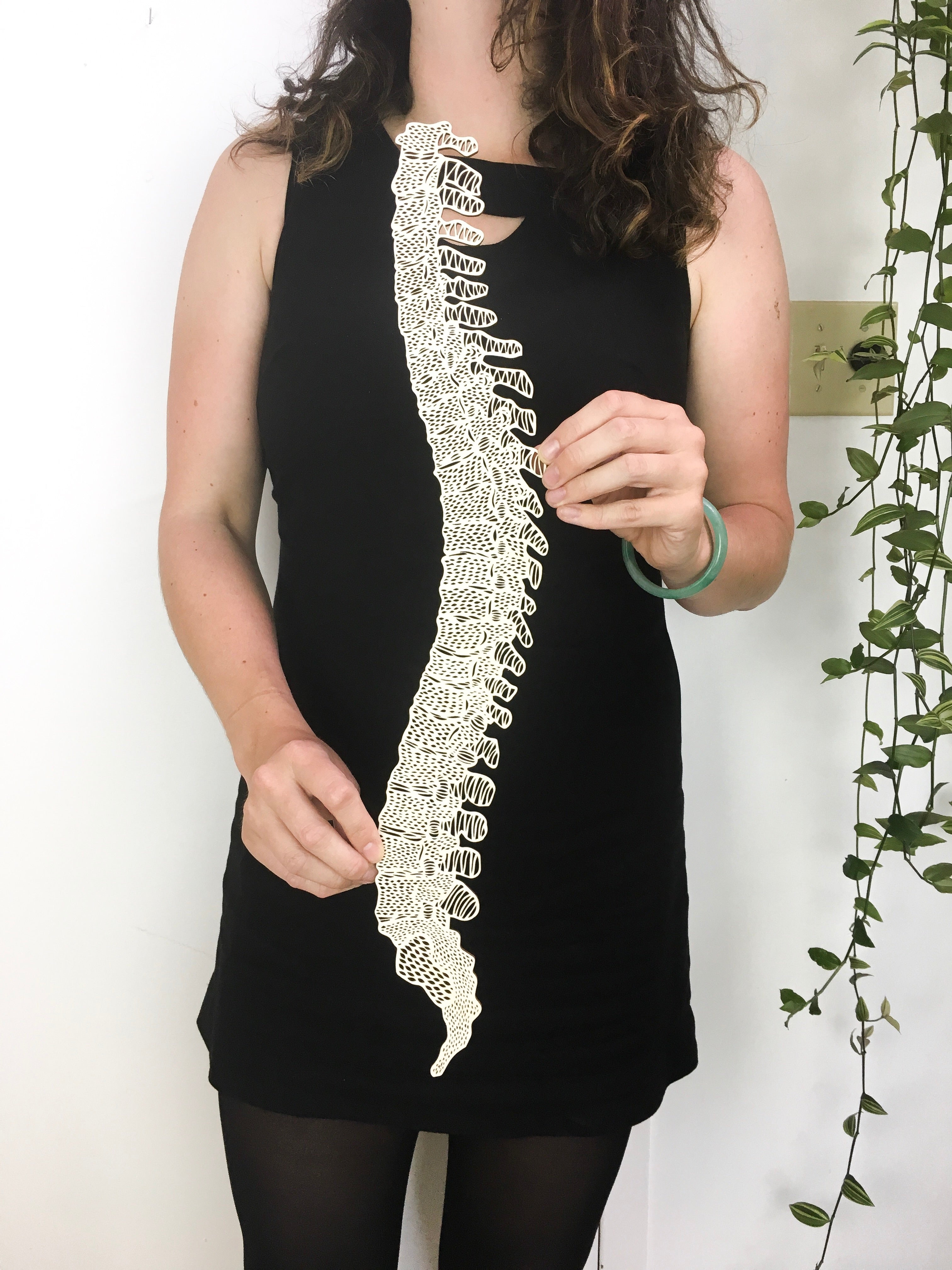 Lasercut Birch Wood Spine Artwork, by Light + Paper, Made in Toronto