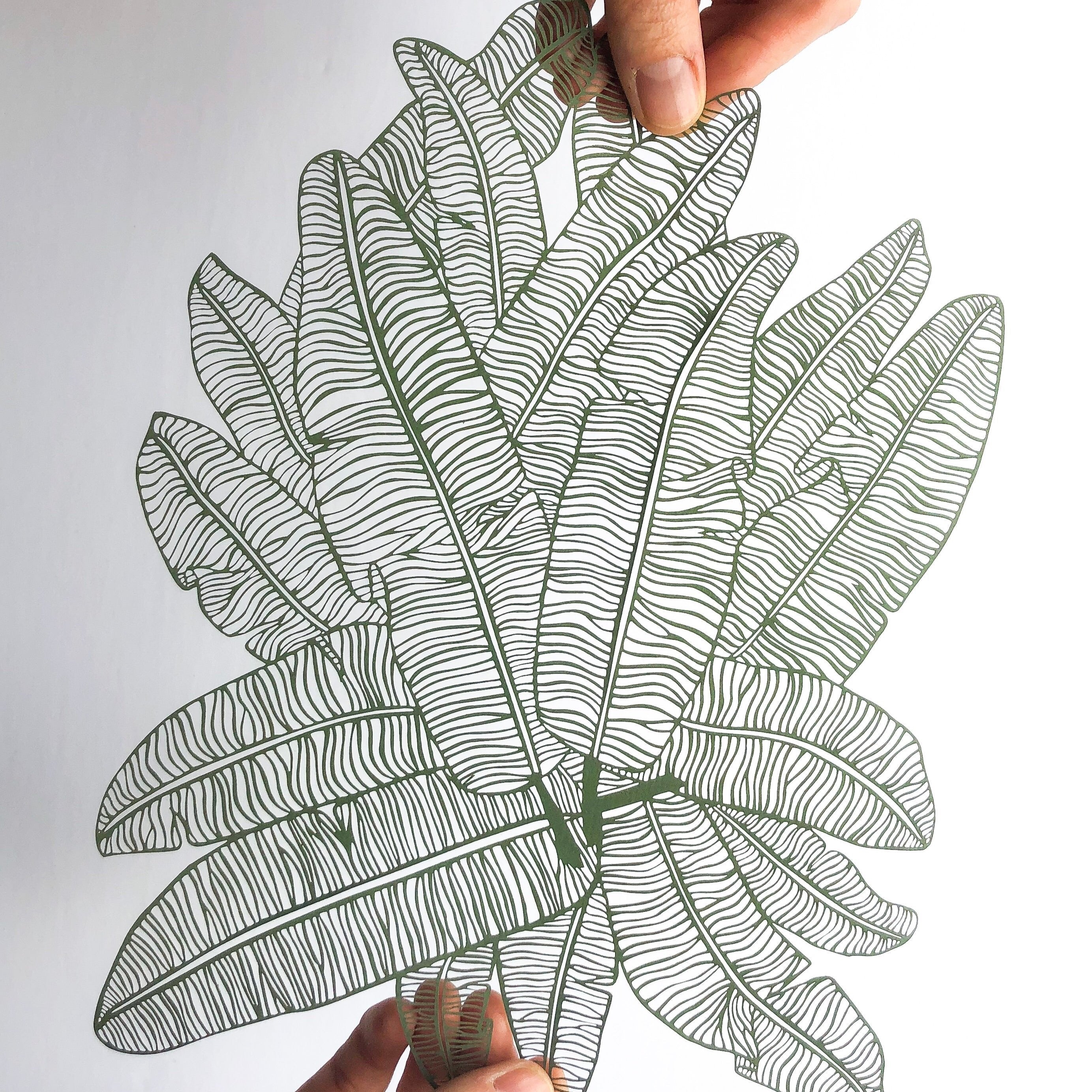 Banana Leaves Papercutting Artwork