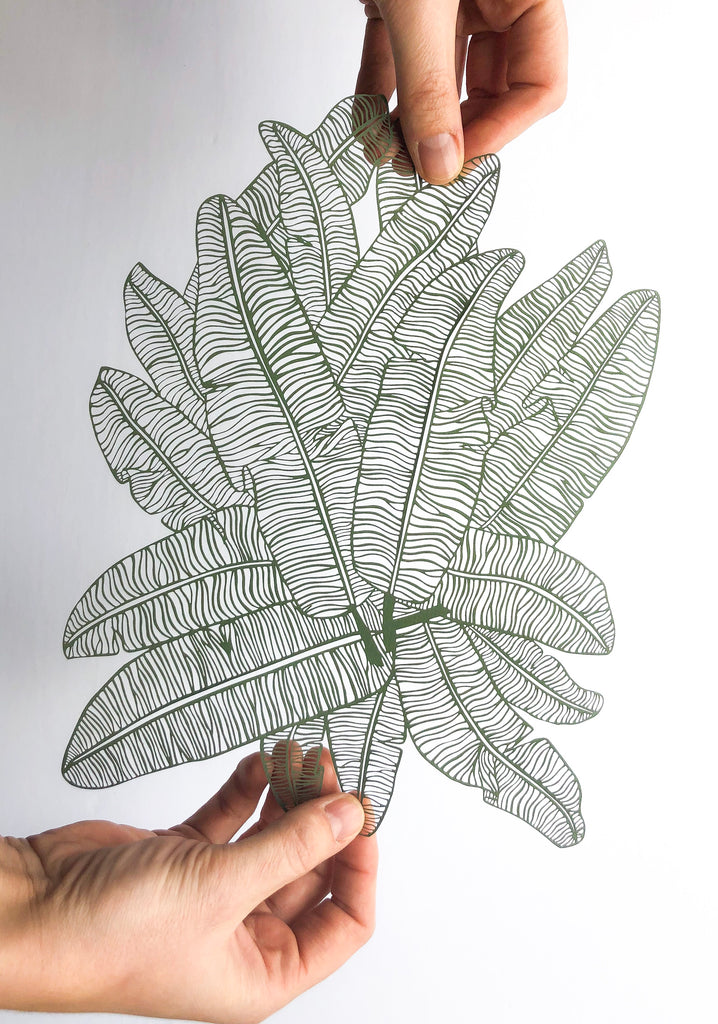 Banana Leaves Papercutting Artwork