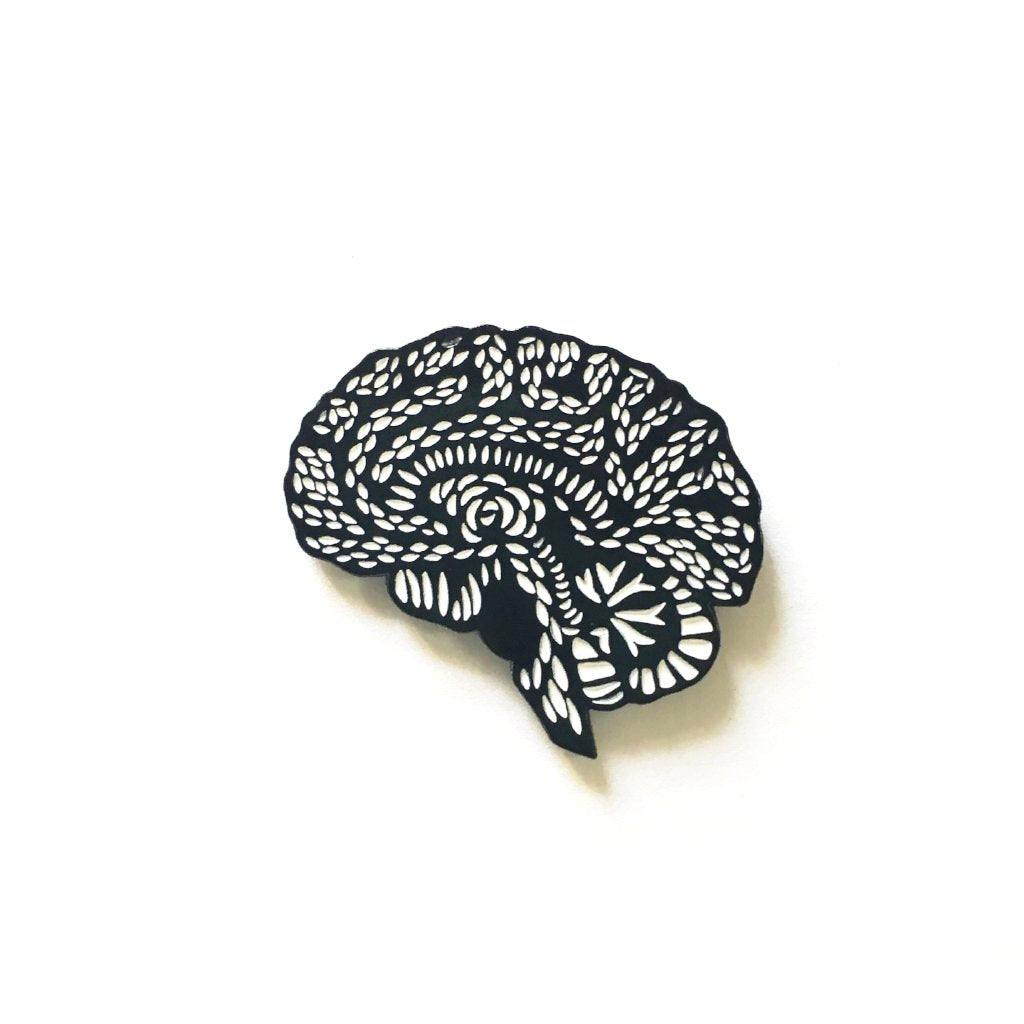 Anatomical Brain Enamel Pin Designed by Light + Paper, Made in Toronto