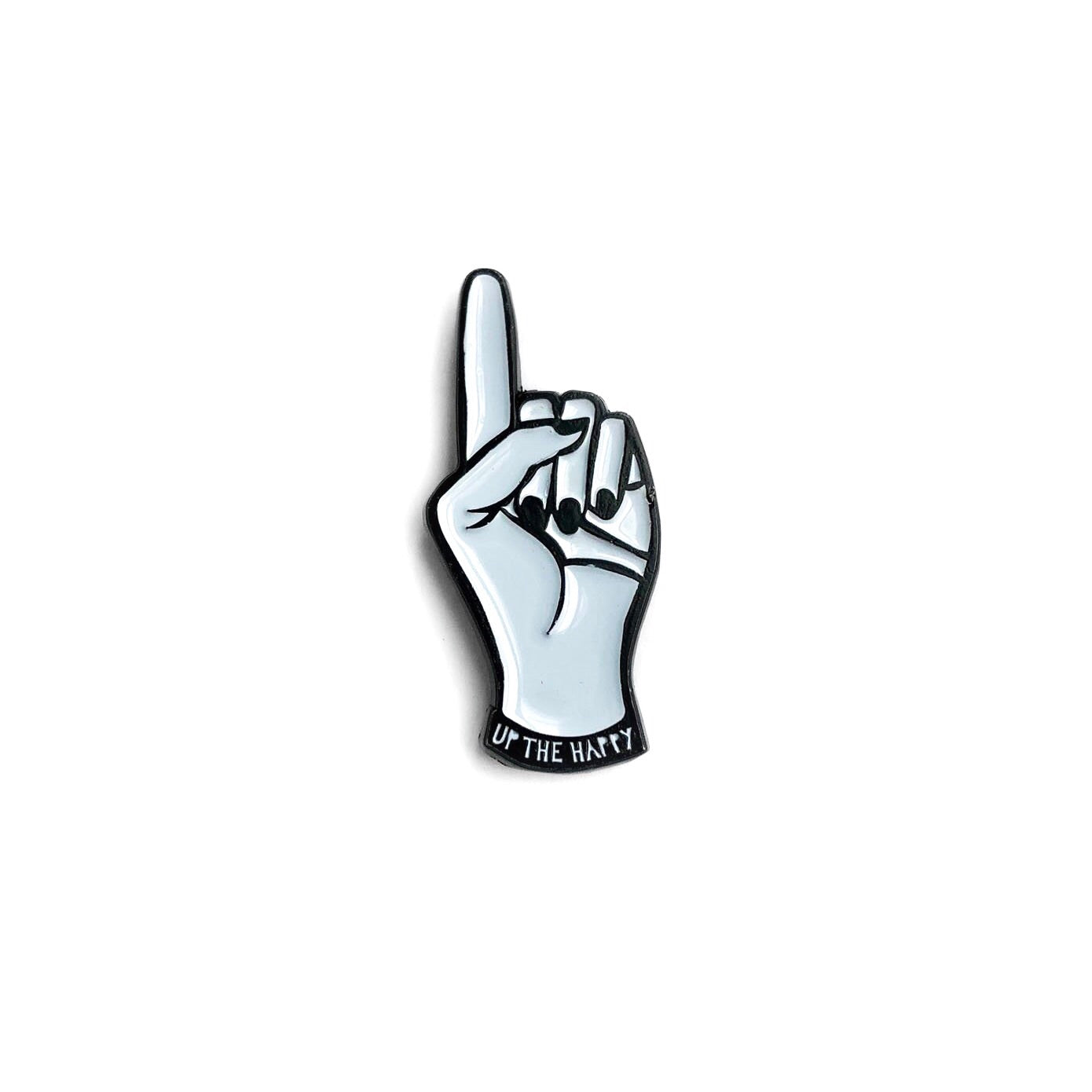 Up the Happy Finger Enamel Pin