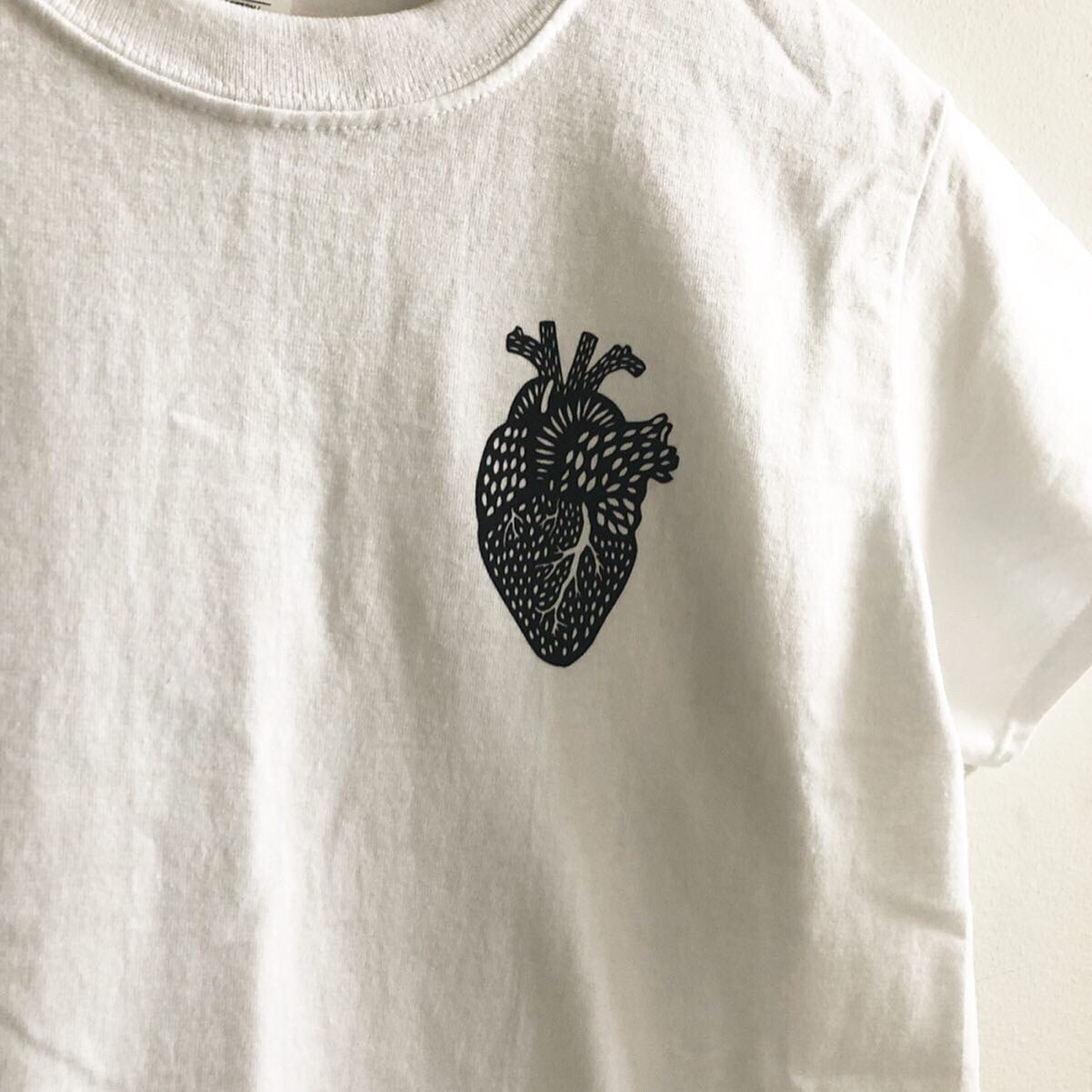 Small Heart White T-shirt - Organ Papercutting Artwork Shirt