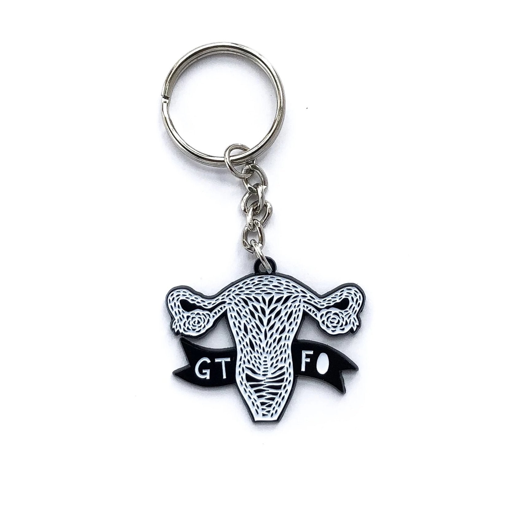 GTFO Uterus Enamel Keychain