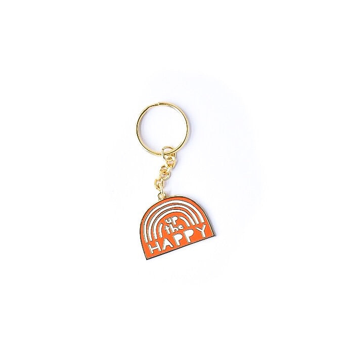 Up the Happy Rainbow Enamel Keychain