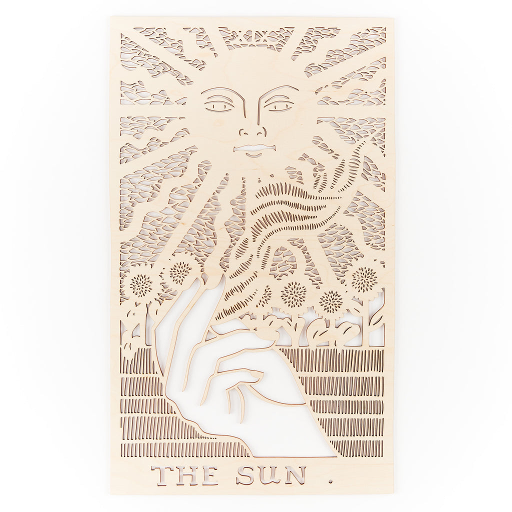 Wooden Tarot Card Artwork - The Sun